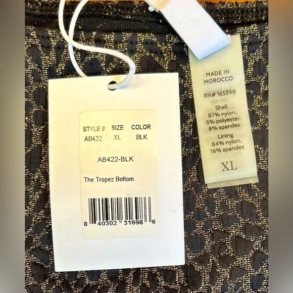 NWT Andie Swim X Demi Moore Sparkly Black Lurex Jacquard Tropaz Bikini Bottom XL - Picture 9 of 12